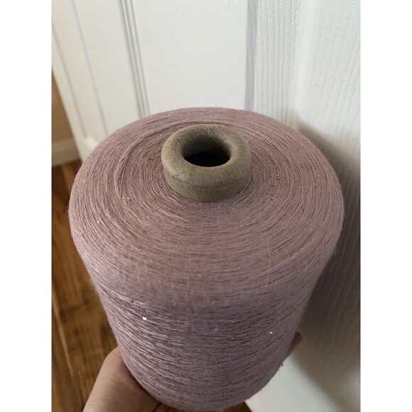 Very Fine Cone Yarn 100% Cotton Pink Silver Sequins 790g #416 - Picture 2 of 4